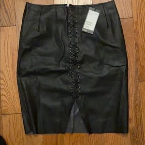 Black leather skirt ..